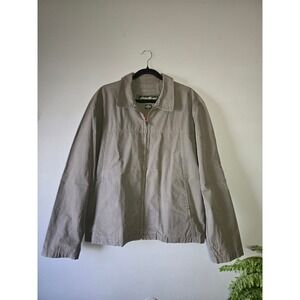 Eddie Bauer Utility Jacket Medium Green Lightweight Outdoor Zip Front Casual